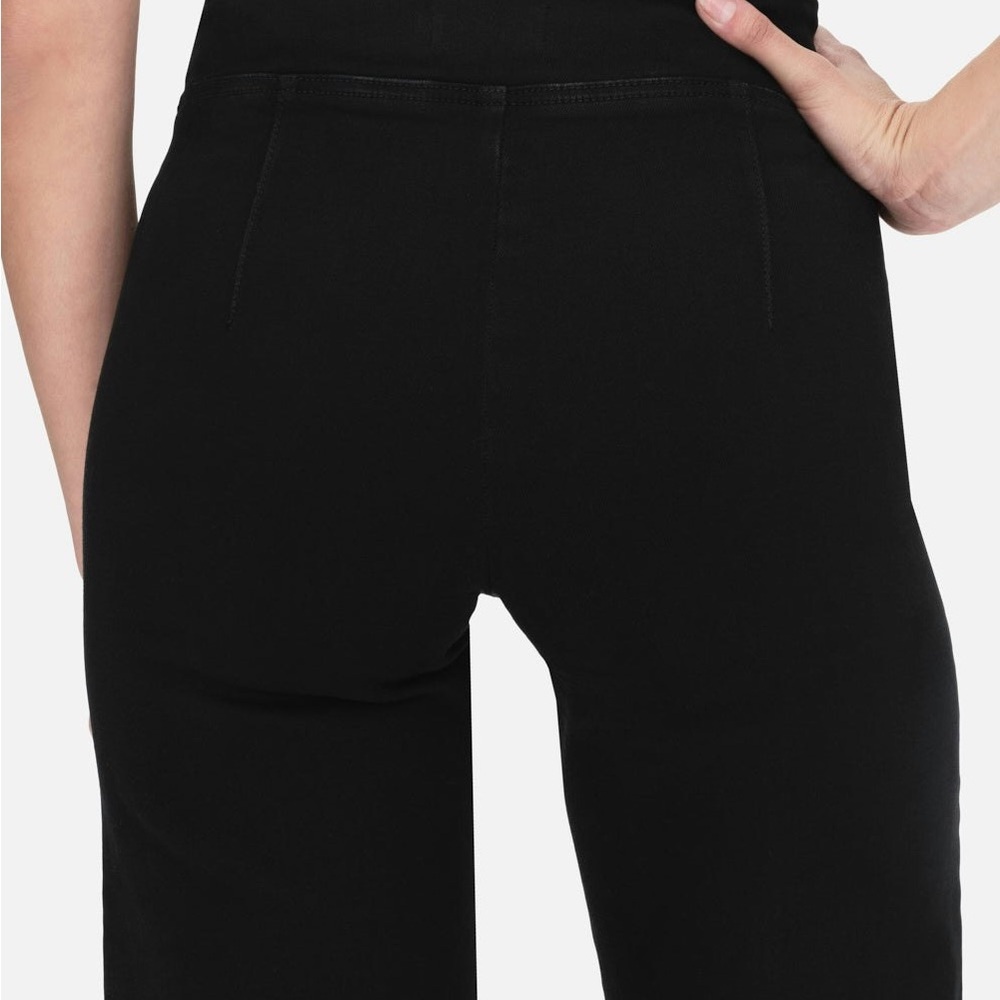 Frame The Jetset Wide Leg Sheen Noir Black SZ 2/ 30"-34" stretch pull on comfy - Picture 7 of 10